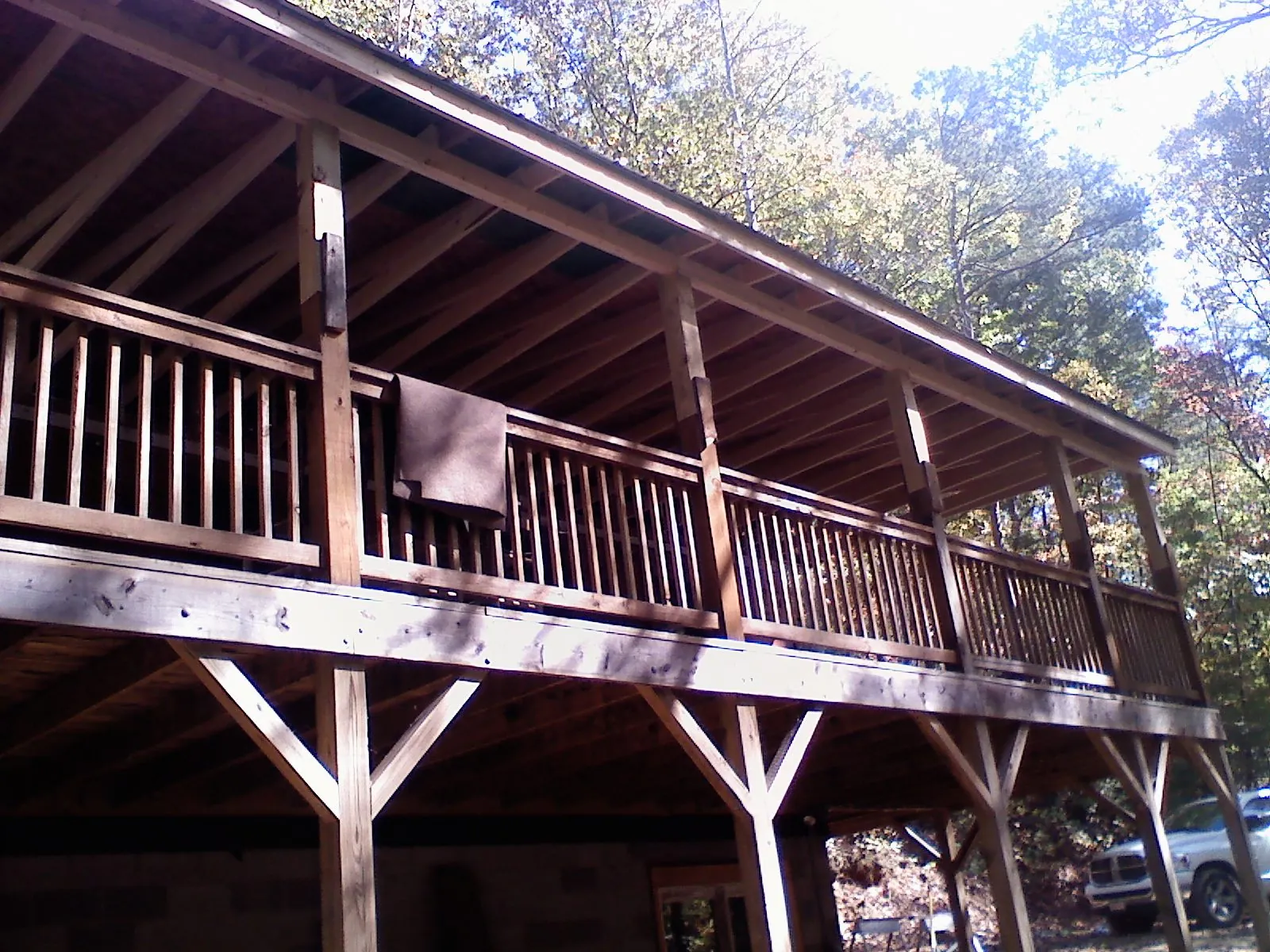 Timber framing under a new elevated porch and deck — Roof Leak Repair in Glen Mills by Roofing Brothers